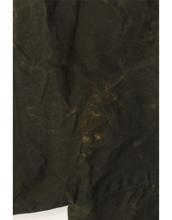Giacca vintage da uomo in cotone cerato UK 36 piccolo quadretto verde