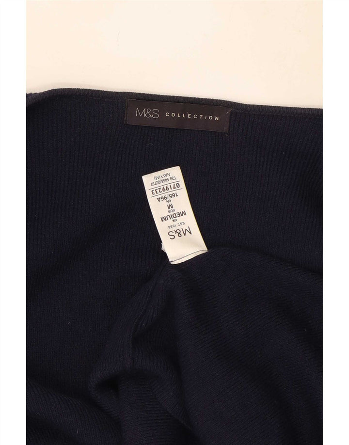 Maglione cardigan aperto da donna Marks & Spencer UK 12 Acrilico blu navy medio