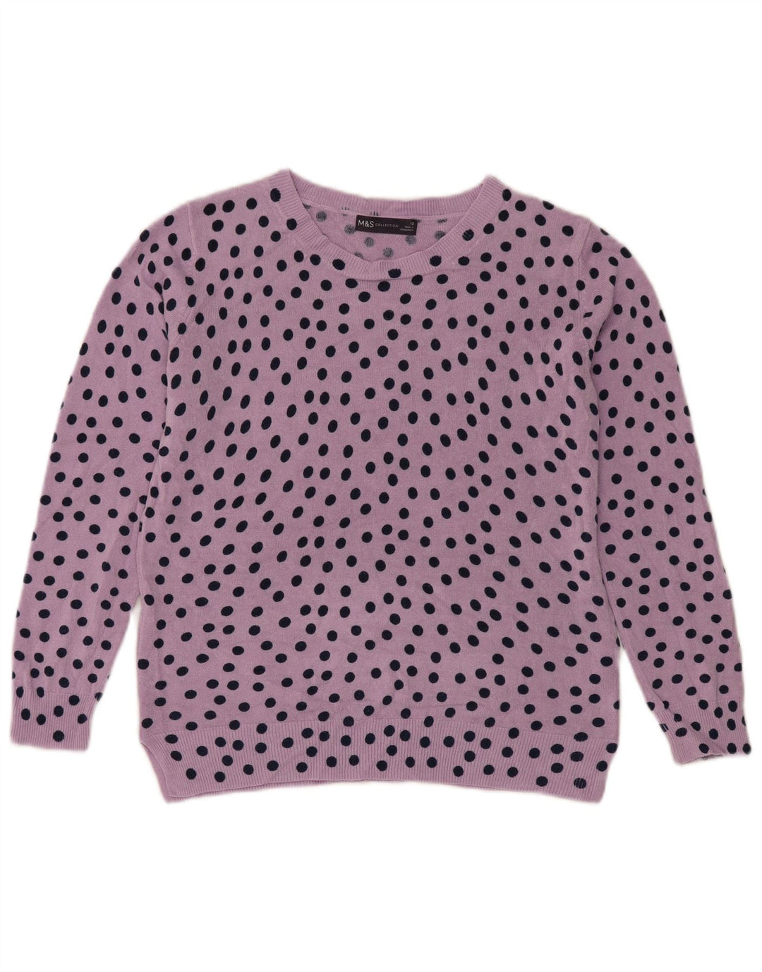 Maglione maglione con scollo a barca da donna Marks & Spencer UK 12 viola medio