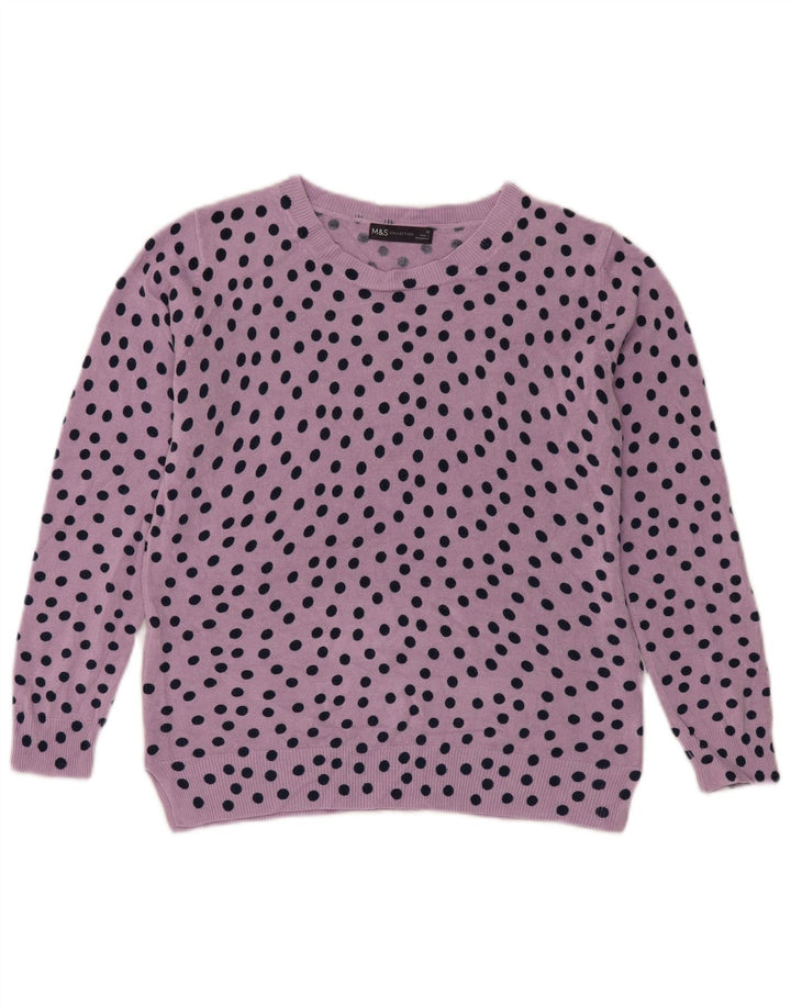 Maglione maglione con scollo a barca da donna Marks & Spencer UK 12 viola medio