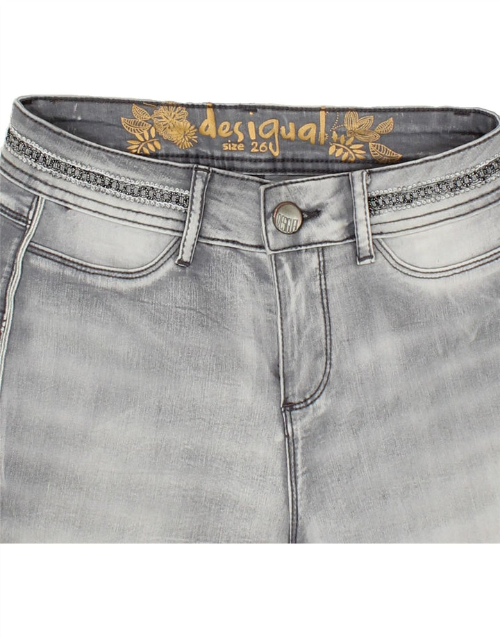 DESIGUAL Womens Slim Jeans W26 L31 Grey Vintage Desigual and Second-Hand Desigual from Messina Hembry 