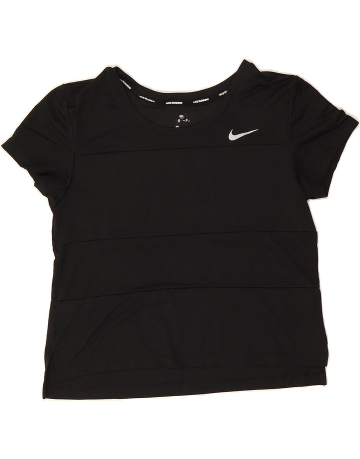 NIKE Womens Dri Fit Crop T-Shirt Top UK 14 Medium Black Polyester Vintage Nike and Second-Hand Nike from Messina Hembry 