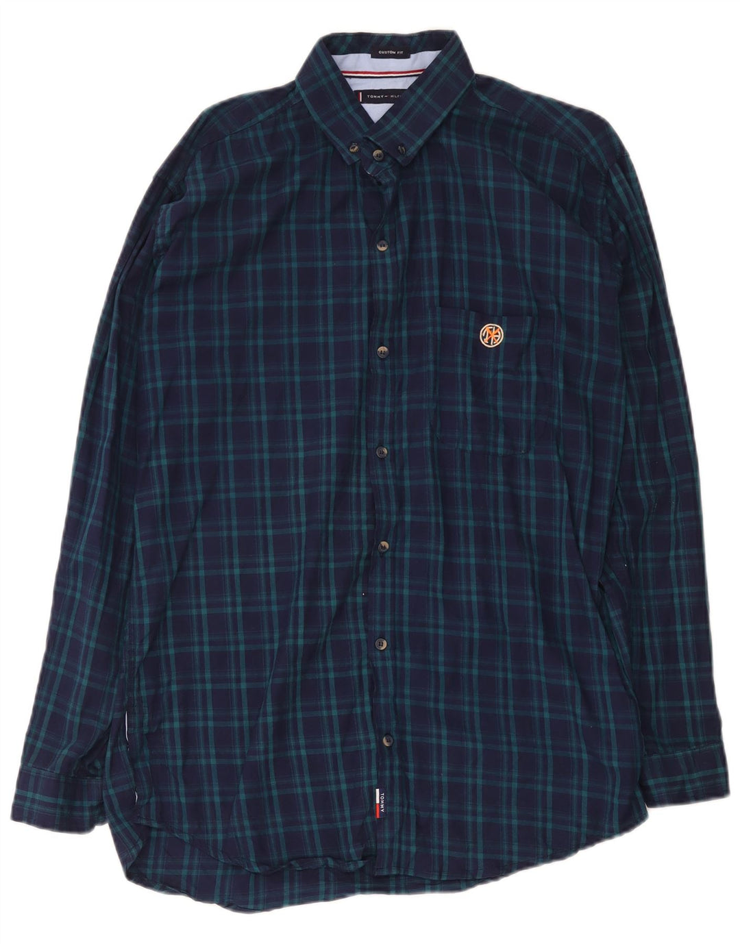 Camicia da uomo su misura Tommy Hilfiger XL blu navy a quadri
