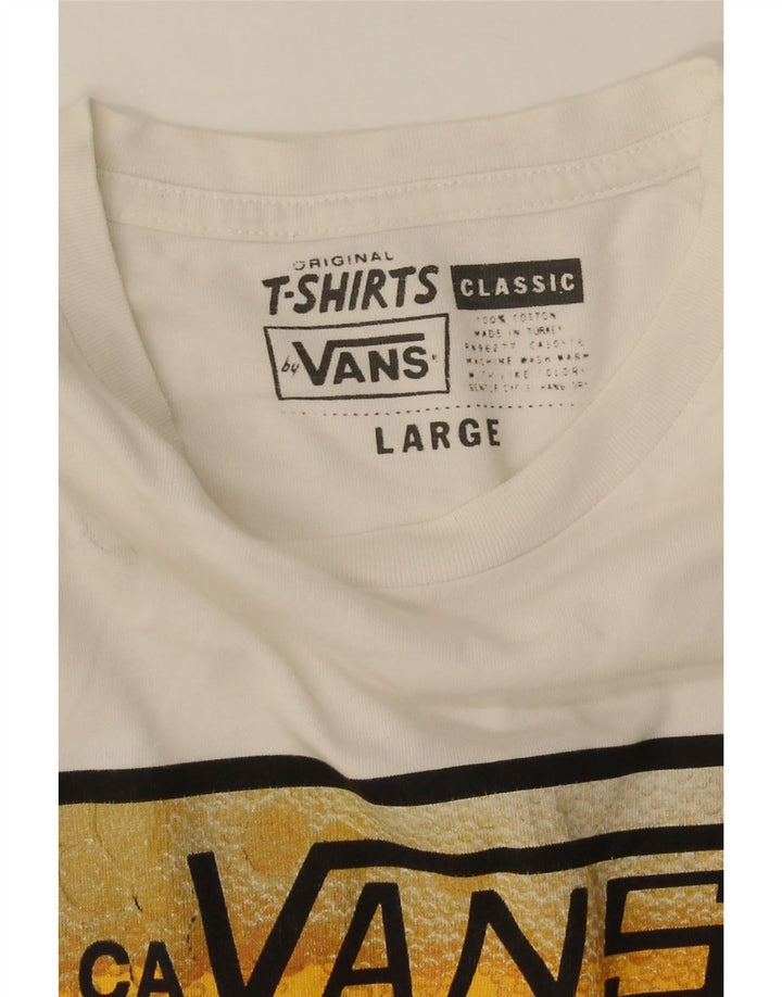 T-shirt grafica da uomo Vans grande in cotone bianco