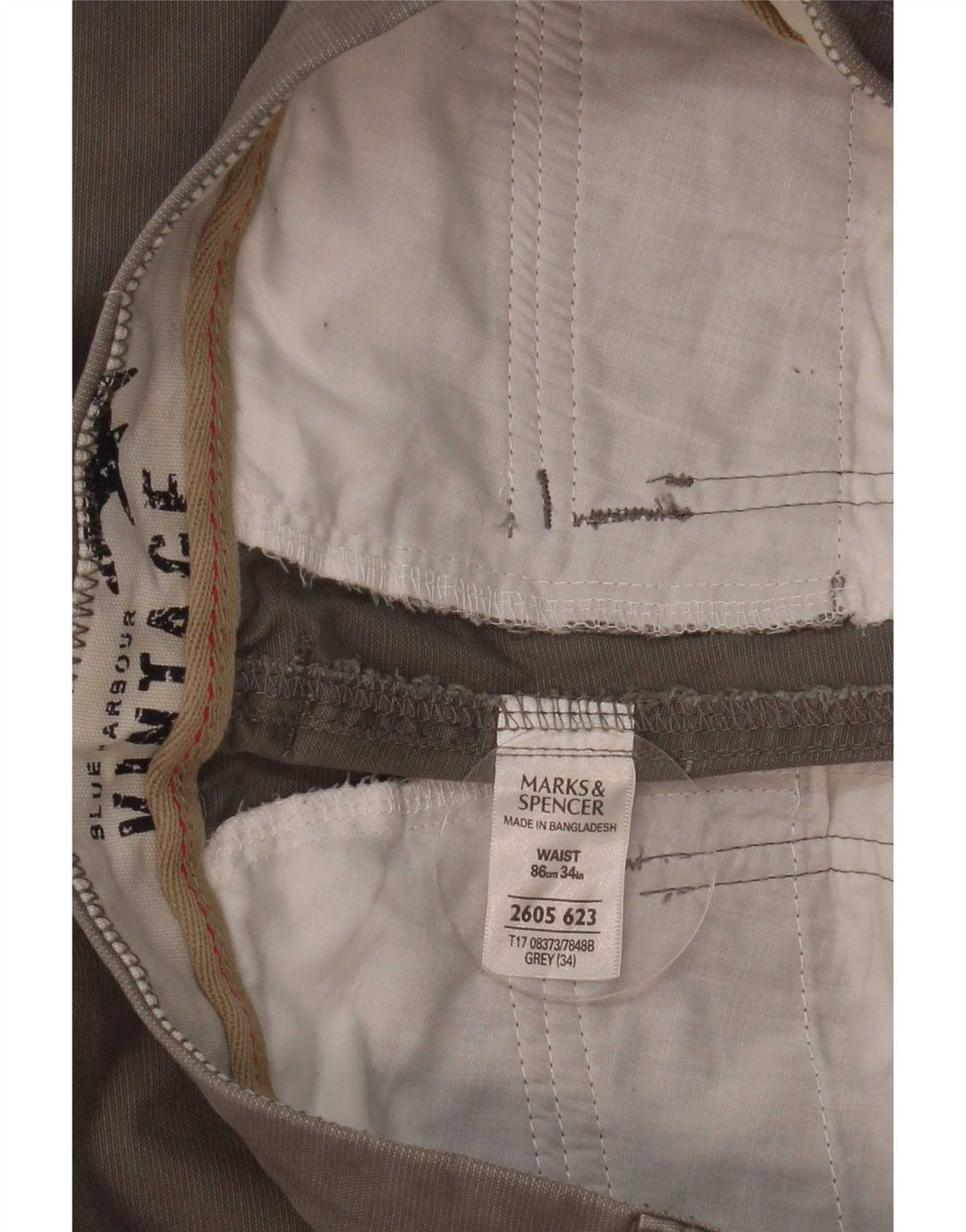 Bermuda vintage da uomo Marks & Spencer W32 in cotone grigio medio