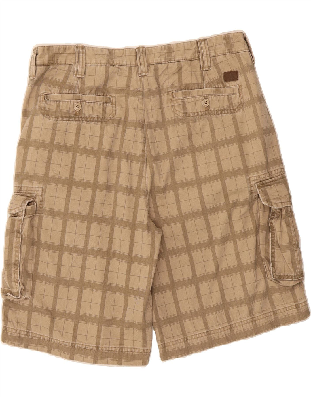 IZOD Mens Cargo Shorts W36 Large Beige Check Cotton Vintage Izod and Second-Hand Izod from Messina Hembry 