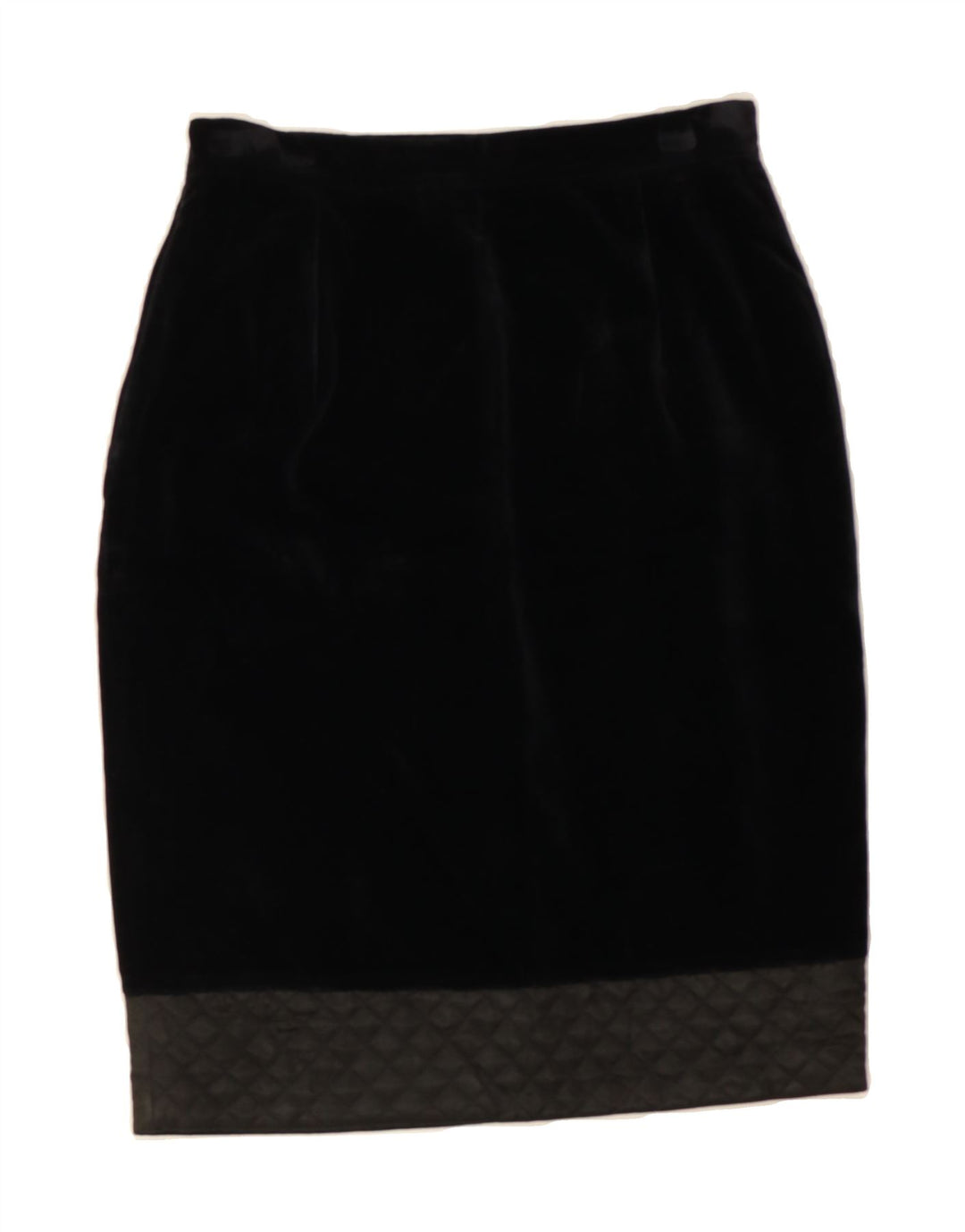 VINTAGE Womens Velvet Pencil Skirt IT 44 Medium W28  Black Vintage Vintage and Second-Hand Vintage from Messina Hembry 