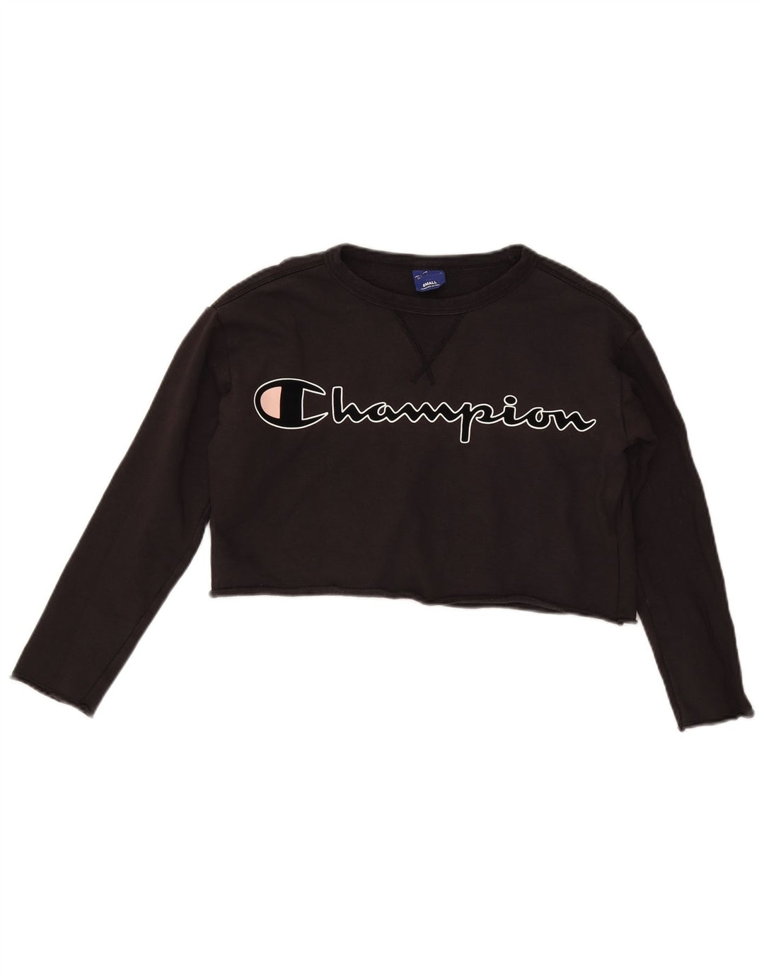 Felpa oversize con grafica corta Champion da donna UK 10 piccola nera