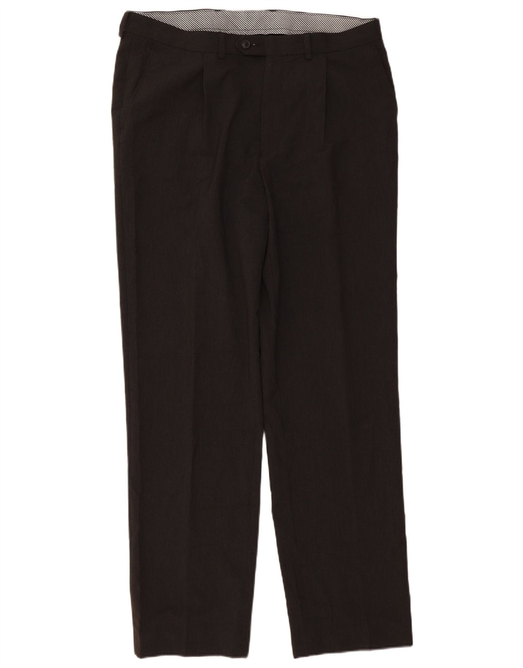 Pantaloni da abito con pegging da uomo Marks & Spencer W36 L33 poliestere grigio