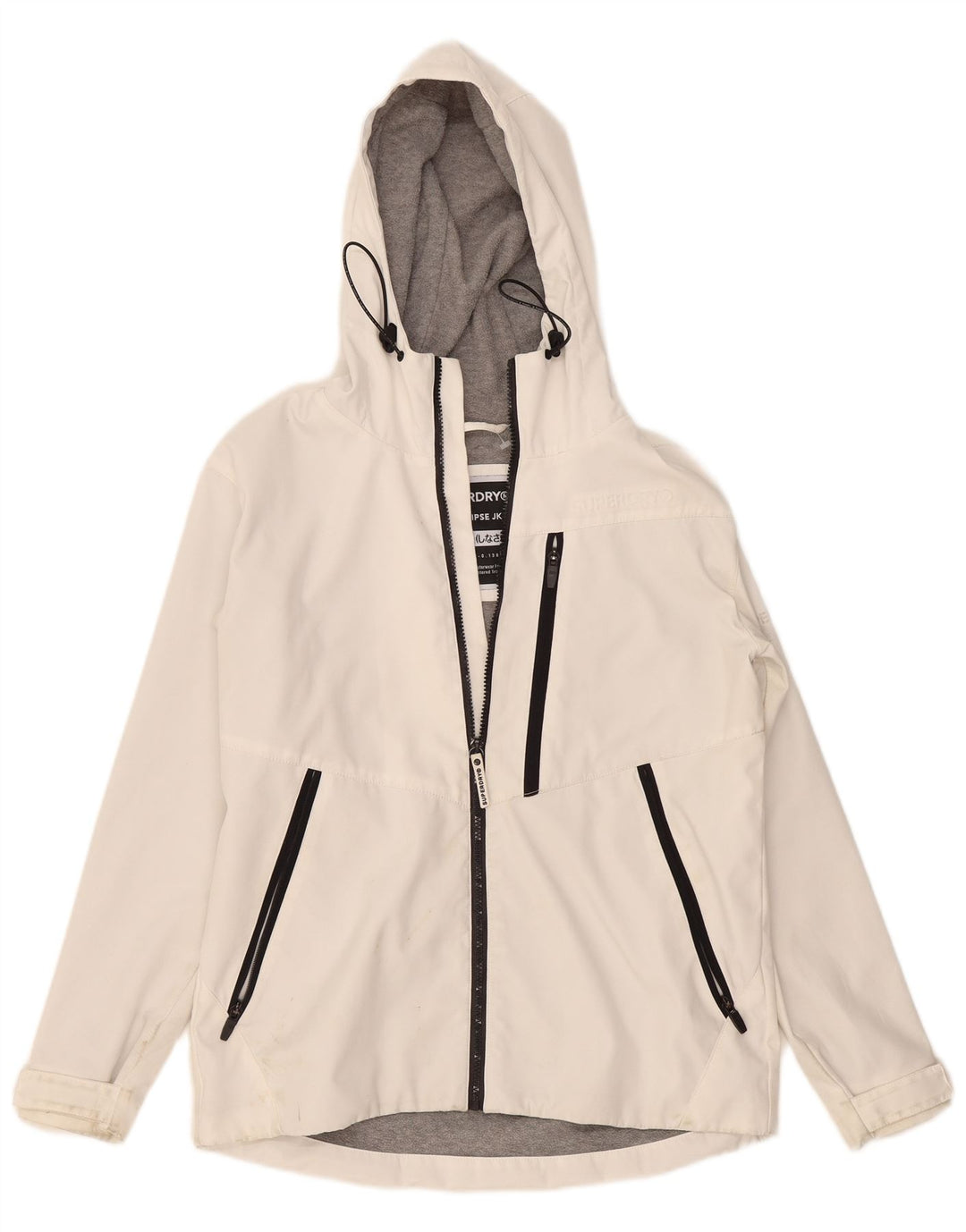 Giacca a vento oversize da donna con cappuccio Superdry UK 10 Small Bianca