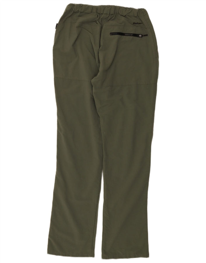 Pantaloni chino dritti da donna ROHAN medi W28 L33 verde poliammide