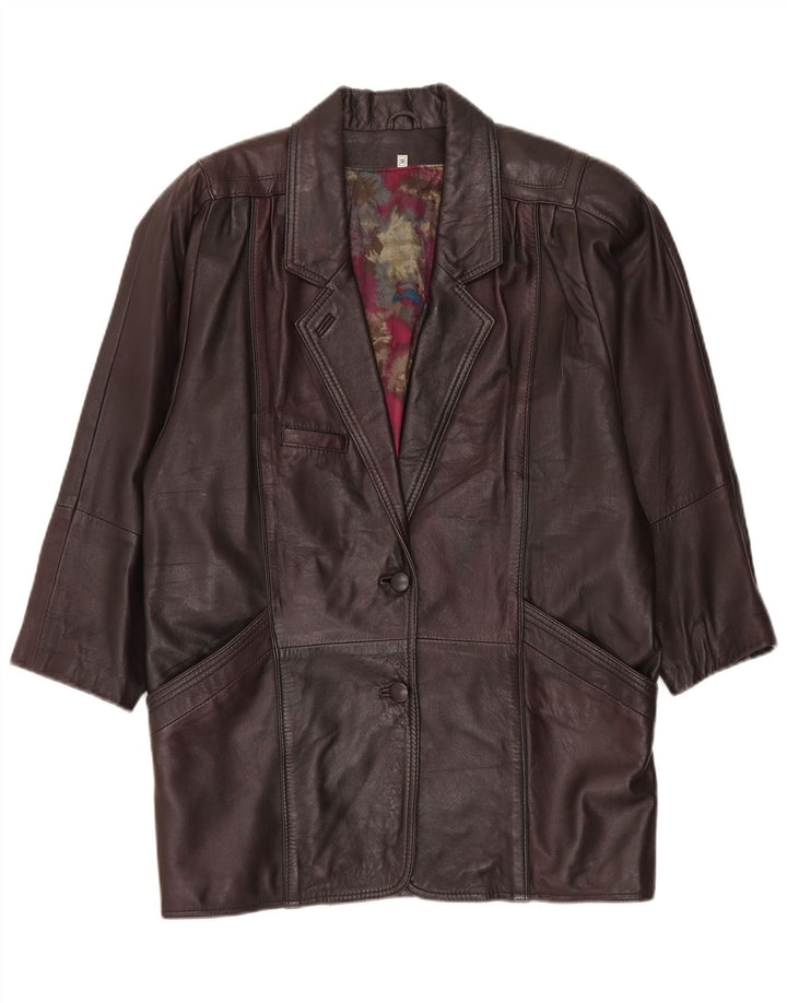 Cappotto oversize in pelle vintage da donna EU 38 Marrone medio