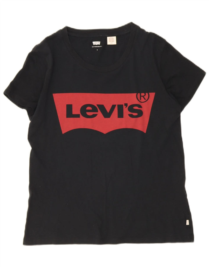 T-shirt grafica da donna Levi's Top UK 10 piccola nera