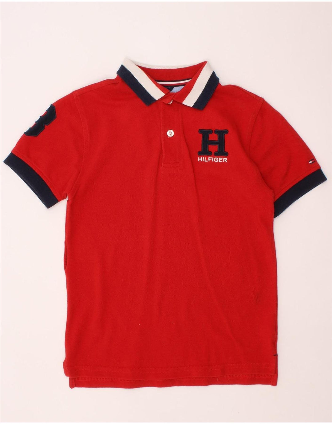 TOMMY HILFIGER Polo grafica per ragazzi 6-7 anni in cotone rosso