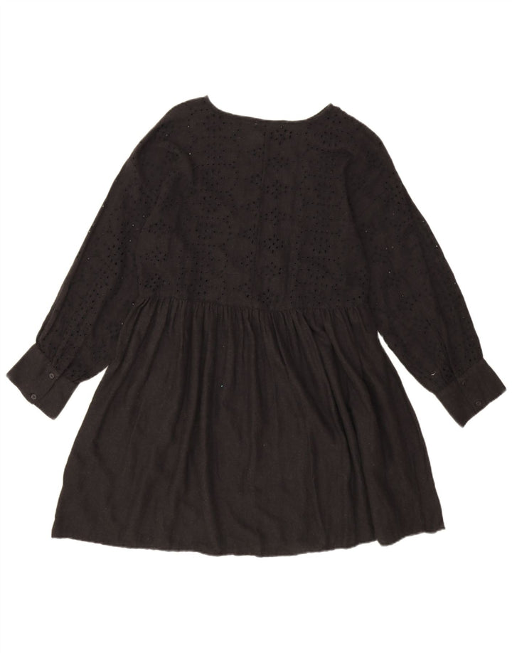 Abito basic oversize a maniche lunghe da donna Zara UK 10 piccolo floreale nero