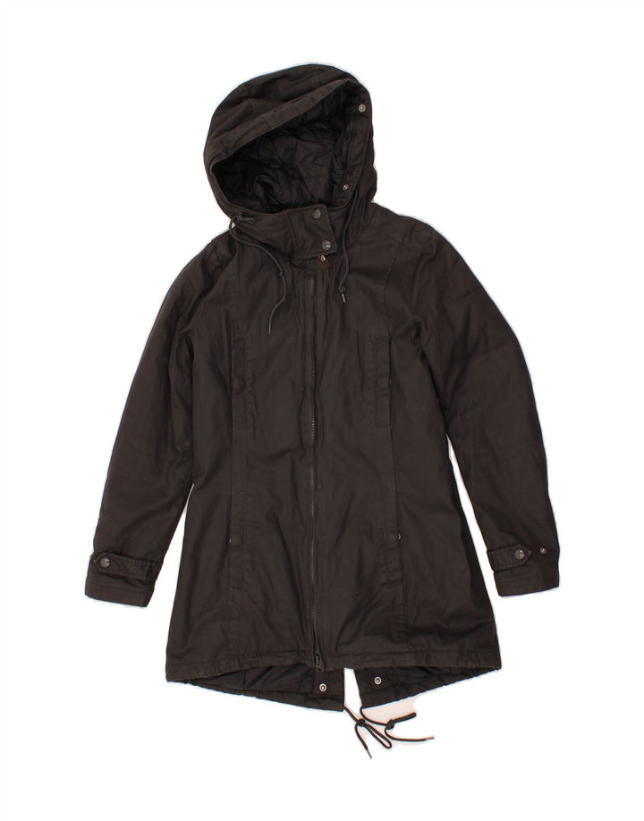 WOOLRICH Womens Oversized Hooded Parka Jacket UK 6 XS Black Polyester Vintage Woolrich and Second-Hand Woolrich from Messina Hembry 