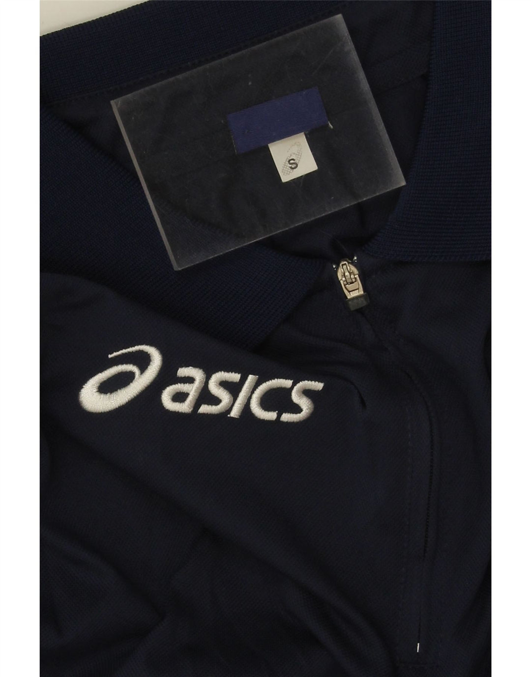Polo Asics da uomo piccola in poliestere color block blu navy