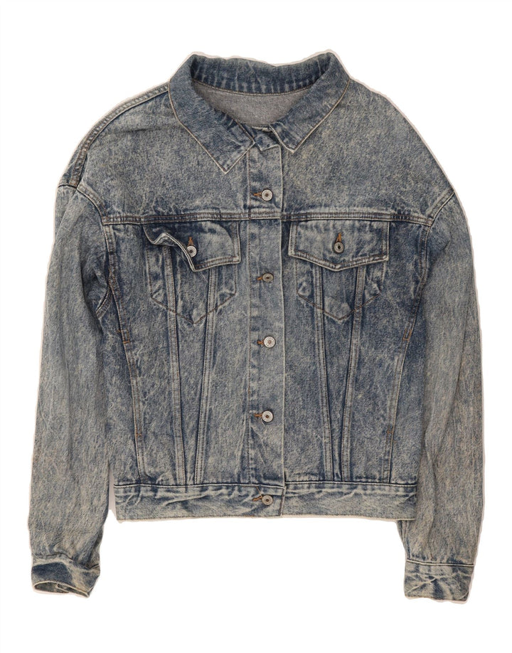 VINTAGE Womens Denim Jacket UK 14 Large Blue Cotton Vintage Vintage and Second-Hand Vintage from Messina Hembry 