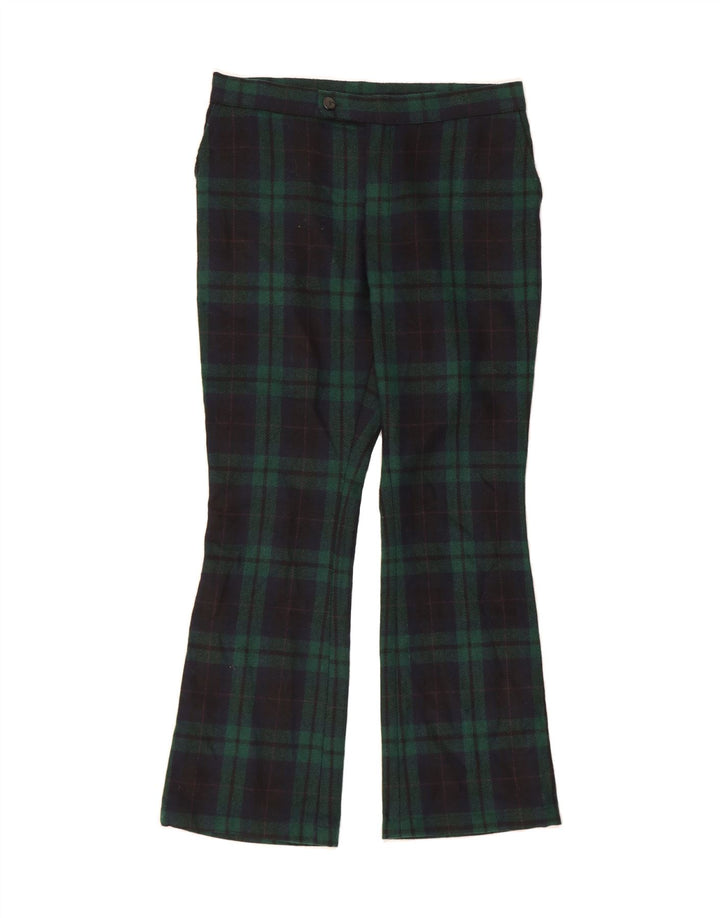 VINTAGE Womens Bootcut Casual Trousers W32 L29 Green Check Vintage Vintage and Second-Hand Vintage from Messina Hembry 