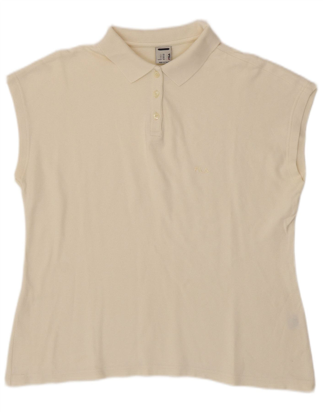 Polo senza maniche da donna FILA IT 54 2XL cotone bianco sporco