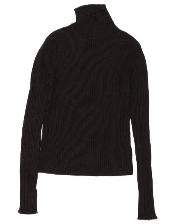 Maglione maglione a collo alto da donna Zara UK 12 viscosa nera media