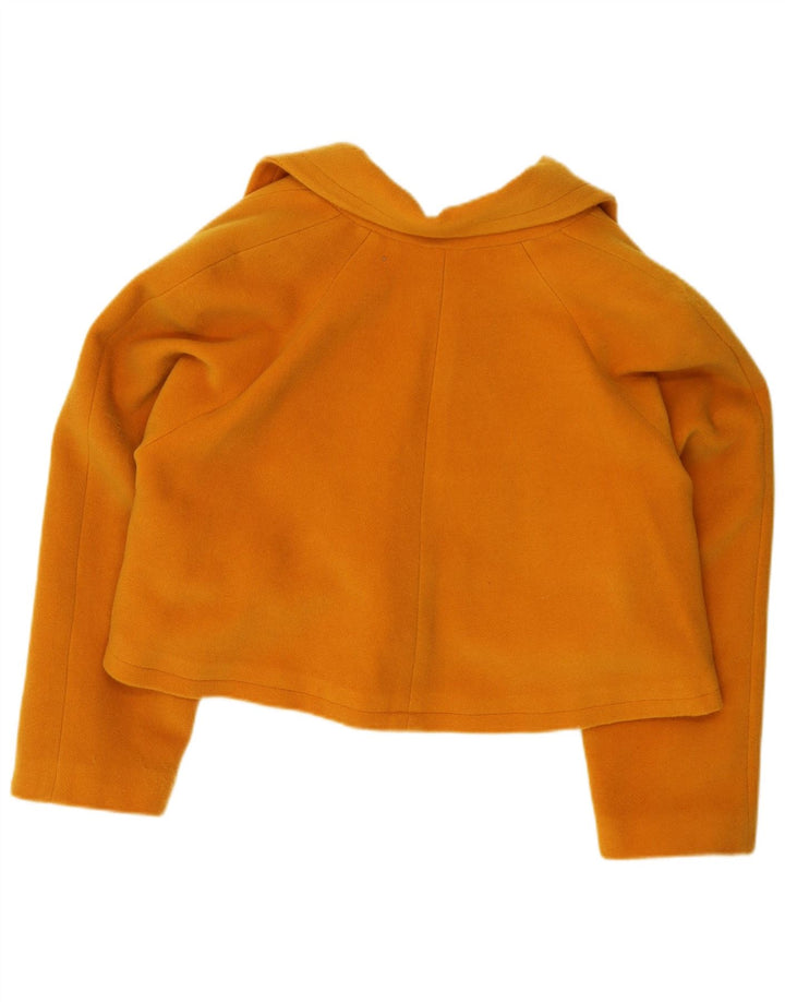 Giacca blazer corta oversize da donna vintage IT 42 giallo medio