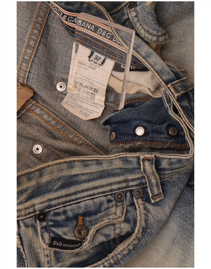Jeans dritti invecchiati da donna Dolce & Gabbana W32 L37 cotone blu