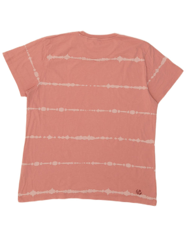PEPE Jeans T-shirt regolare da uomo Top XL in cotone a righe rosa