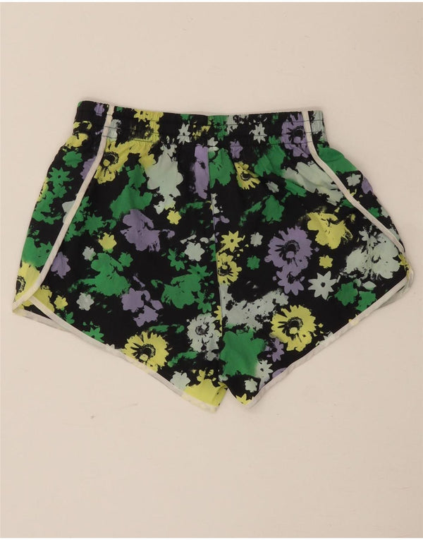 Pantaloncini sportivi a vita alta da donna Adidas UK 8 piccoli floreali multicolori