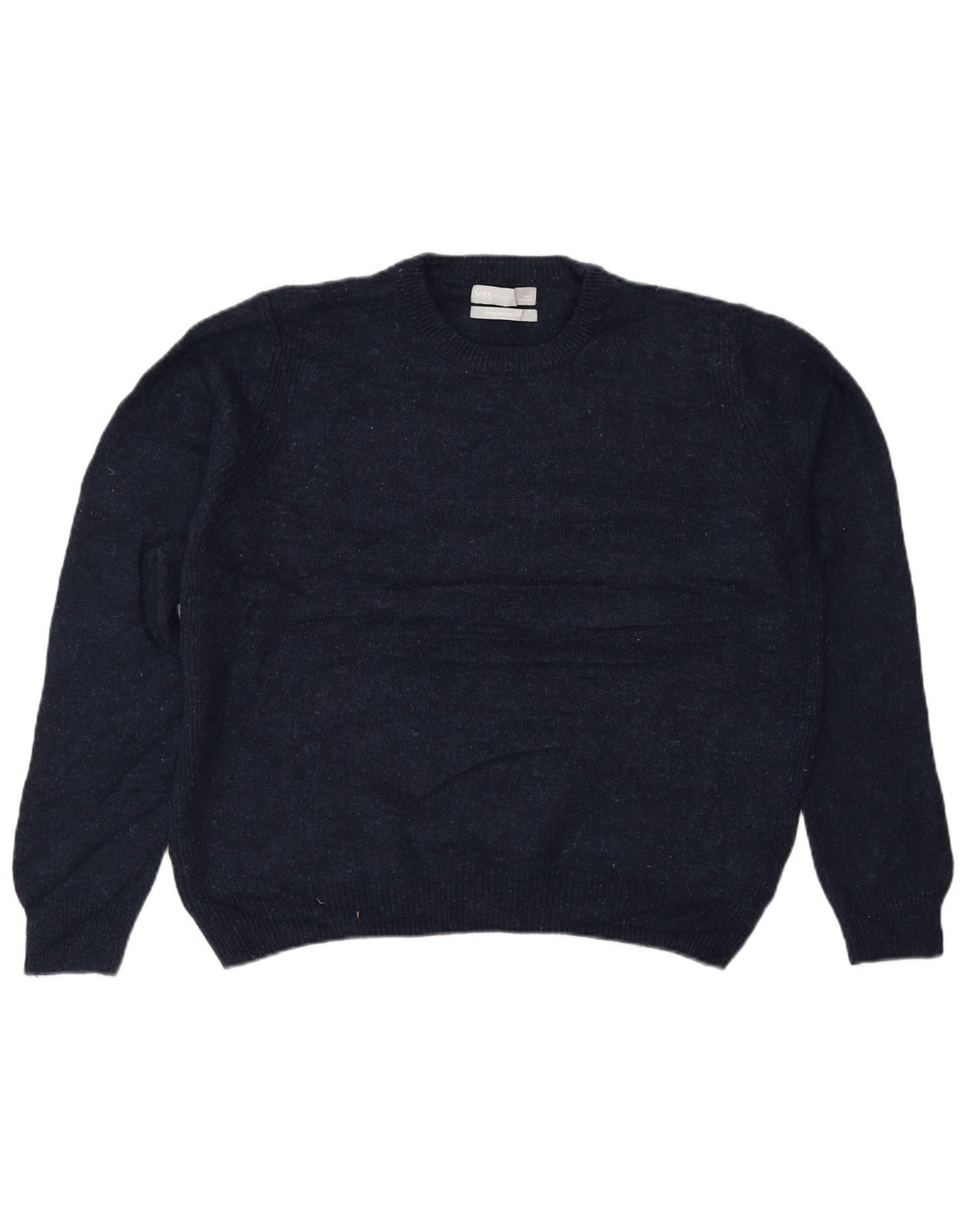 Maglione maglione girocollo da donna Marks & Spencer UK 12 Lana blu navy medio