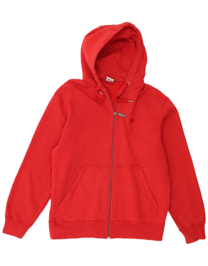 Felpa con cappuccio e zip Nike da uomo in cotone rosso medio