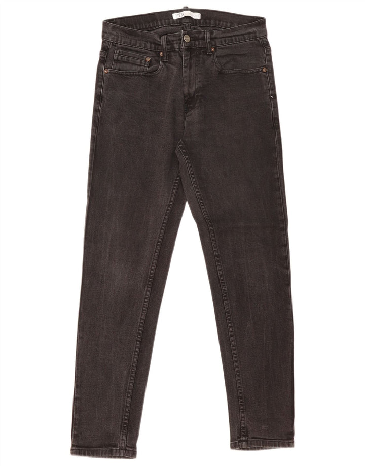 Jeans slim da uomo Zara EU 42 Large W32 L30 Neri