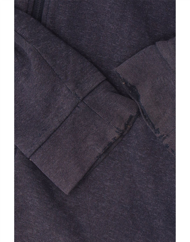 Maglione con cappuccio e zip da uomo Adidas in cotone blu navy medio