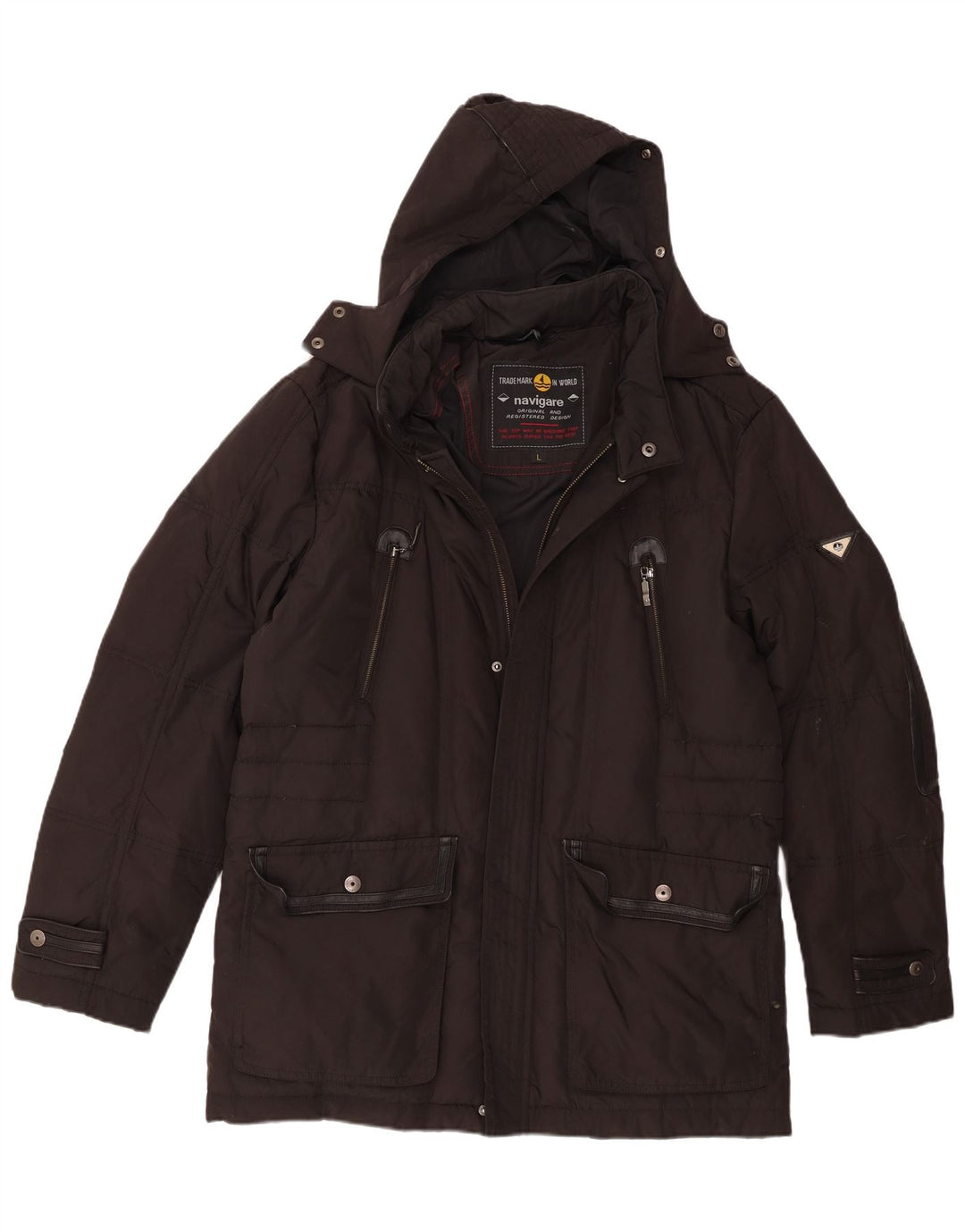 Giacca Parka da uomo con cappuccio Navigare UK 40 Large Nero Poliestere