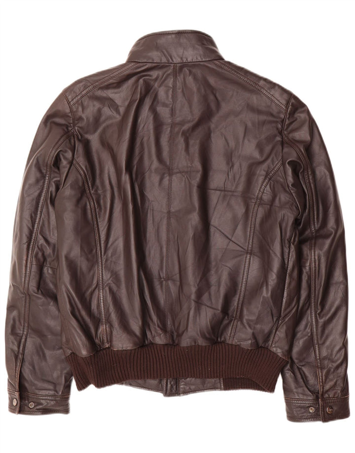 Giubbotto Bomber in Pelle da Uomo Mabrun IT 52 XL Pelle Marrone