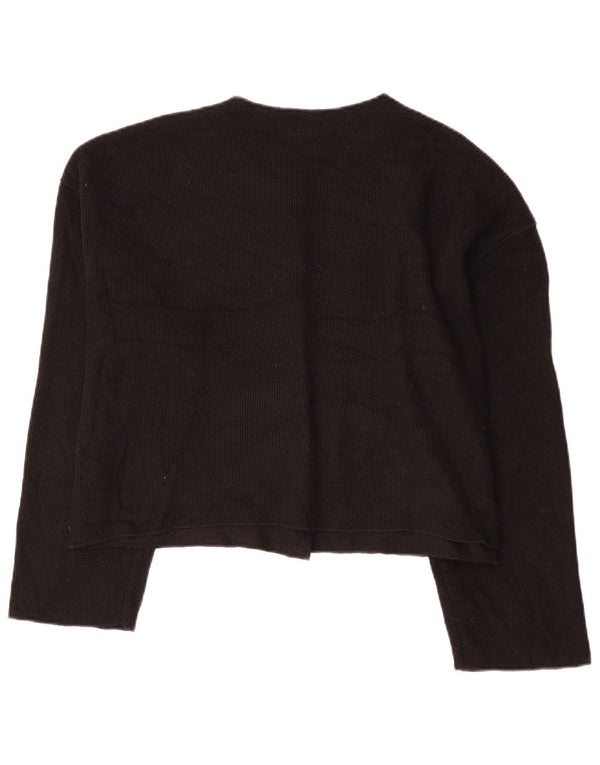 Maglione cardigan corto da donna Zara UK 18 XL poliestere nero