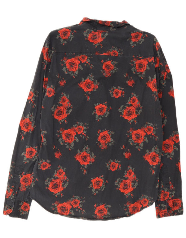 Camicia da uomo Guess in cotone floreale nero medio
