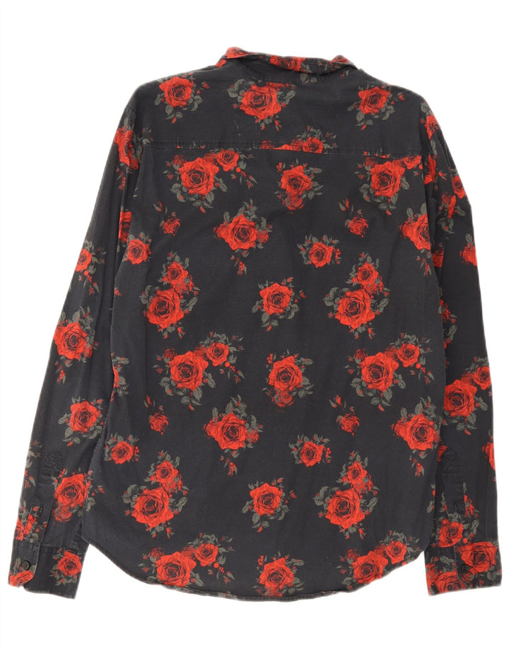 Camicia da uomo Guess in cotone floreale nero medio