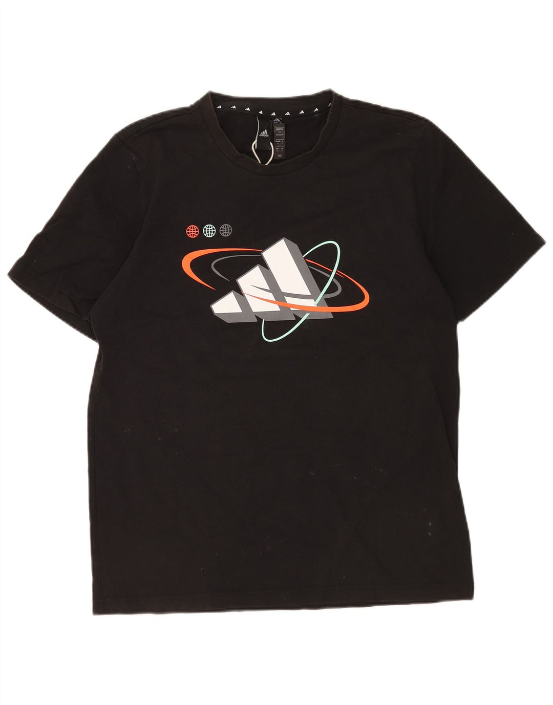 T-shirt grafica da uomo Adidas Top in cotone nero medio