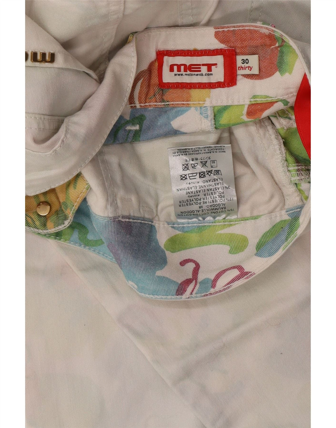 Jeans slim da donna MET W30 L32 cotone bianco