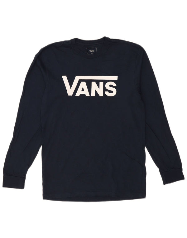 VANS Top grafico da uomo con vestibilità classica, manica lunga, piccolo, cotone blu navy