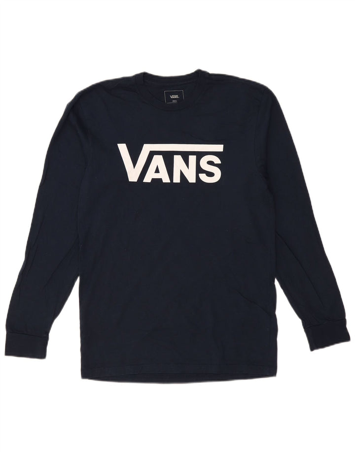 VANS Top grafico da uomo con vestibilità classica, manica lunga, piccolo, cotone blu navy