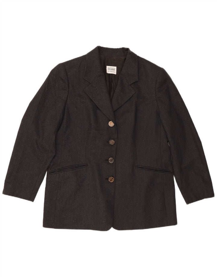Giacca blazer da donna a 4 bottoni Ferre UK 20 2XL grigio screziato