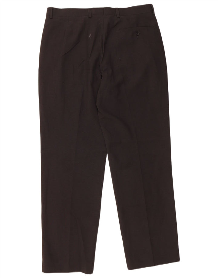 Pantaloni da abito su misura da uomo Marks & Spencer W34 L31 poliestere nero