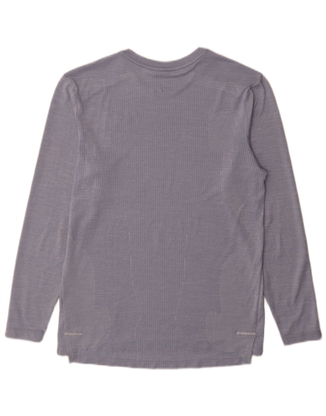 Nike Dri Fit Top da uomo a maniche lunghe piccolo blu gessato in poliestere