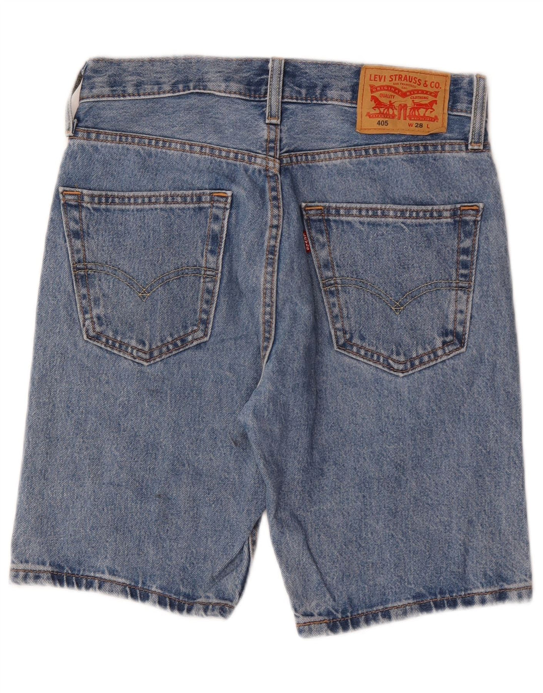 Pantaloncini di jeans Levi's da uomo 405 vestibilità standard W28 piccolo cotone blu