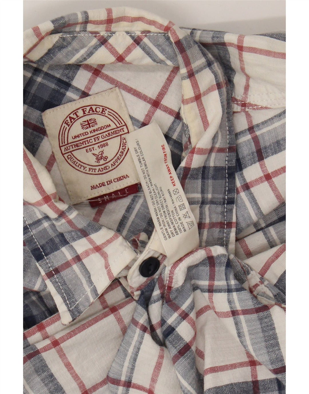 Camicia a quadri da uomo Fat Face Piccolo cotone a quadri blu