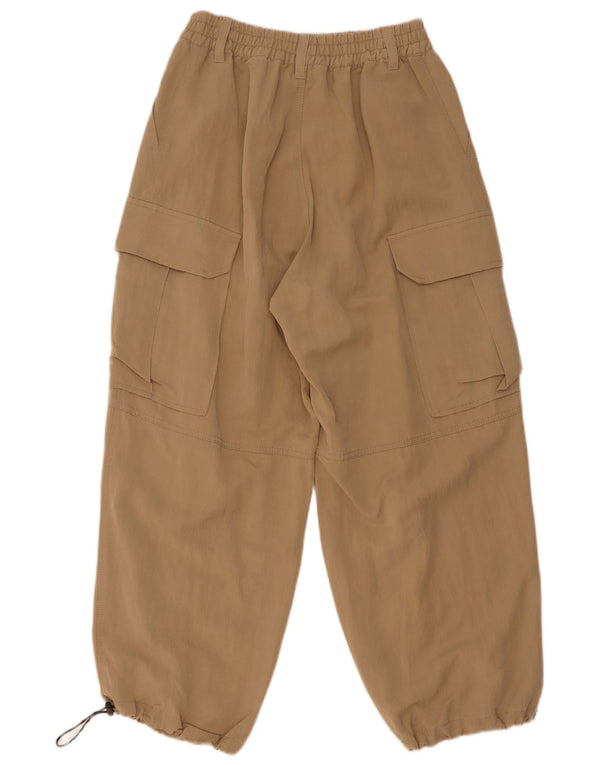 Zara Womens High Waist Joggers Cargo Trousers XS W25 L26 Beige