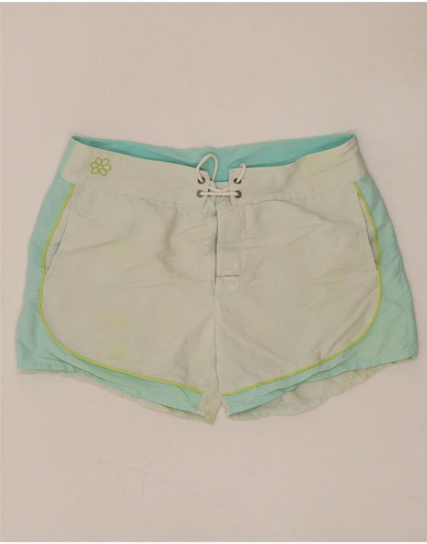 Pantaloncini da bagno grafici da donna GURU UK 14 Large White Colourblock