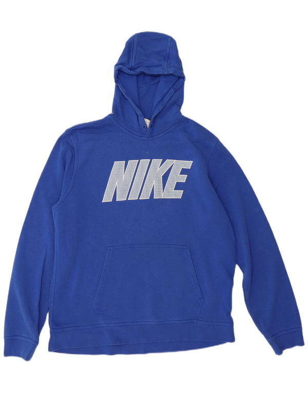 Felpa con cappuccio grafica Nike da uomo XL in cotone blu